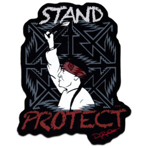 Stand Protect Metallic Vinyl Sticker