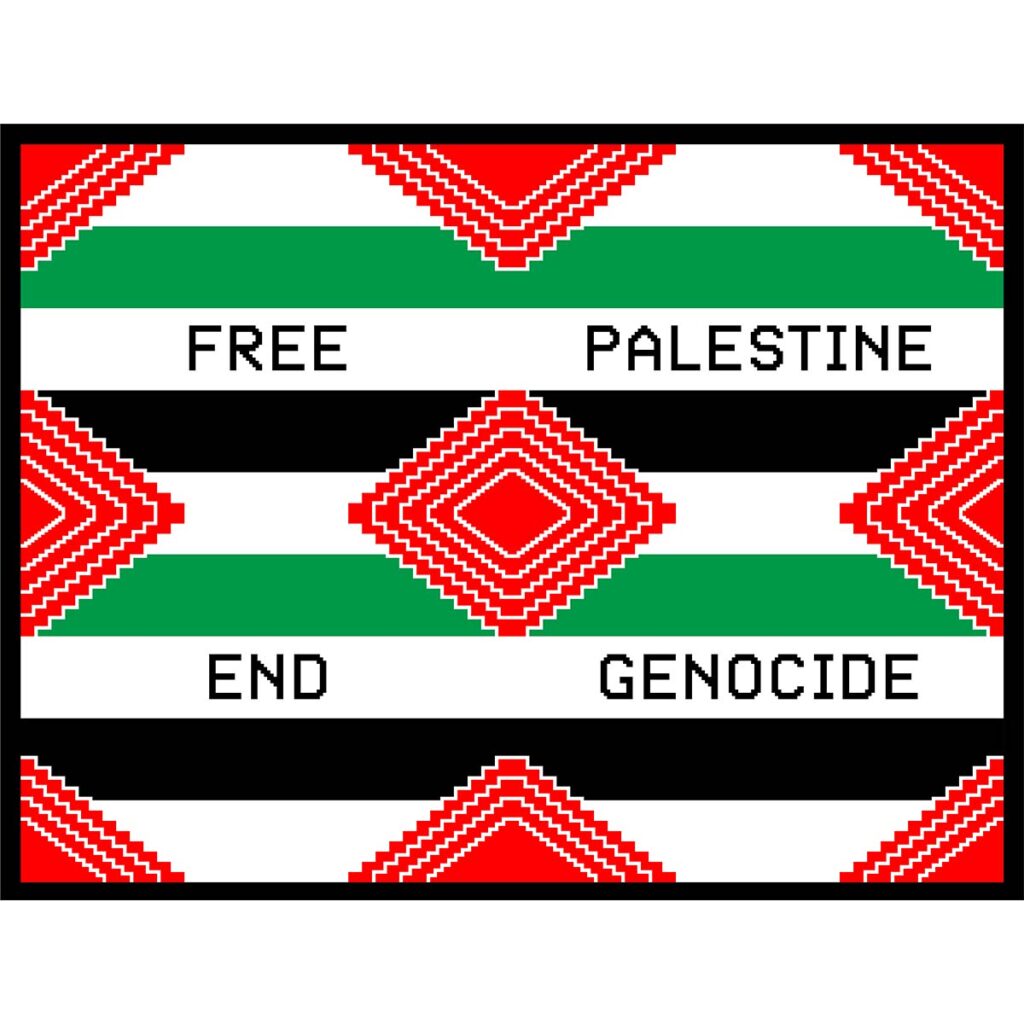 Free Palestine End Genocide Signage